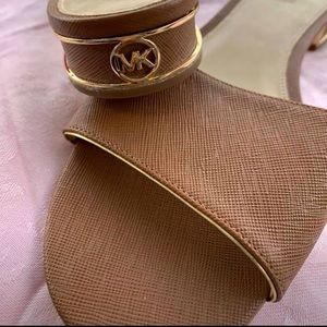 MK leather slide sandles